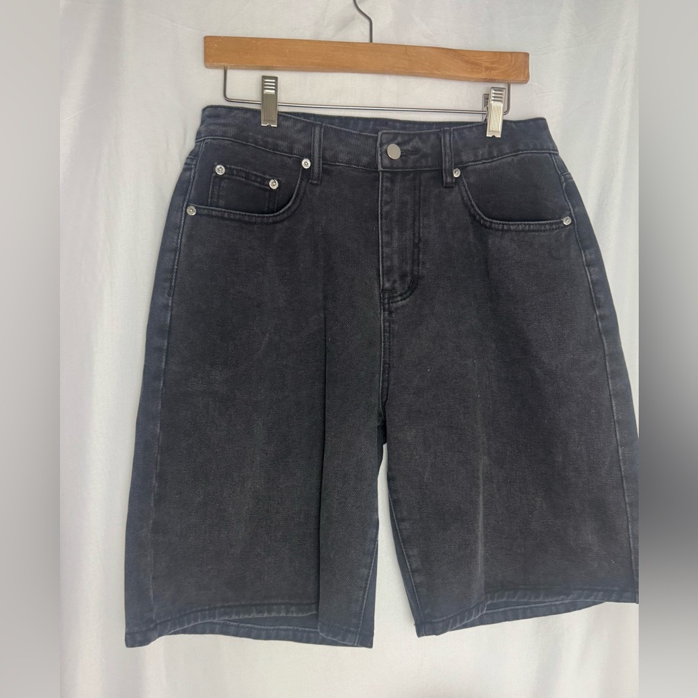 Emmiol Classic Black Denim Jean Shorts Y2K baggy fit style Medium NWT